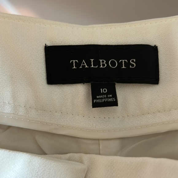 Talbots lined peplum Ivory suit. Size 10 pants Size 14 jacket. Worn once. - Picture 3 of 7